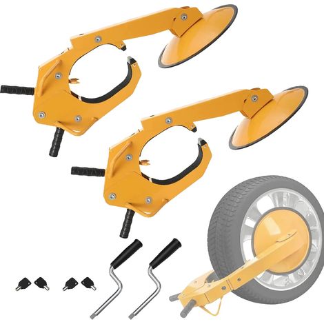 Candado antirrobo para neumáticos de coche, de acero, 250 mm x 750 mm, compatible con coches y remolques, función antirrobo, ventosa de 30 mm. (1/5)