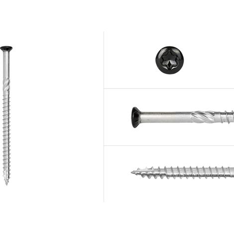 Schrauben für keilstülpschalung Schwarz Edelstahl 410 4 x 80 mm