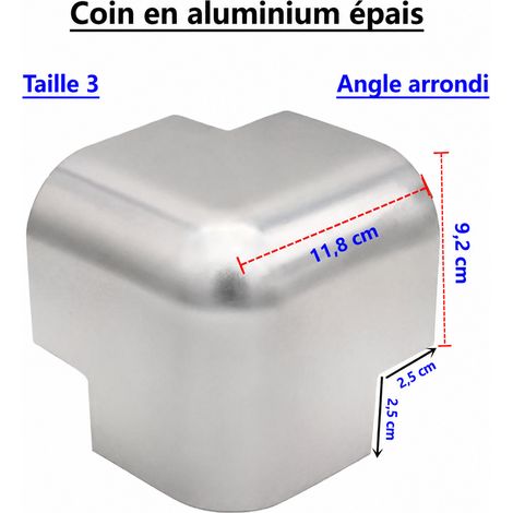 Coin de protection d'angle N° 3 en aluminium pur à bord arrondi pour flight case et caisse de camion 3 10 g – Livraison gratuite