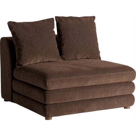 Module central de canapé marron contemporain - marron avec piètement noir (1/5)