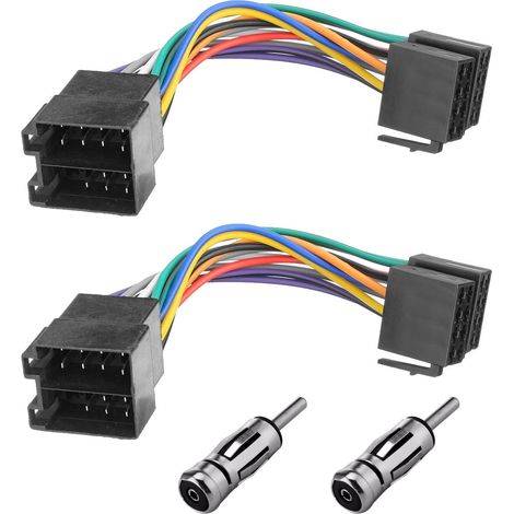 Adaptateur autoradio ISO 16 broches compatible pour VW pour FIAT pour Opel Corsa C pour Opel Astra G pour Mercedes pour Renault Adaptateur d'autoradio avec adaptateur d'autoradio Din-ISO (1/5)