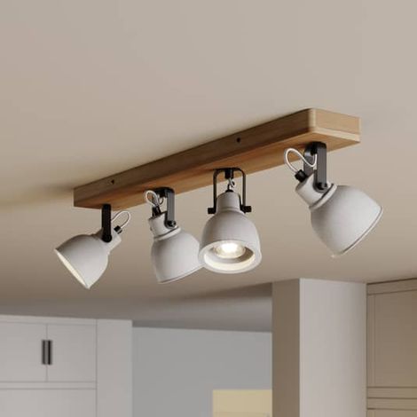[GEBRAUCHT] B-Ware Lindby Deckenleuchte Lampe Mitis Beton Grau Holz Dimmbar Wohnzimmer Esszimmer