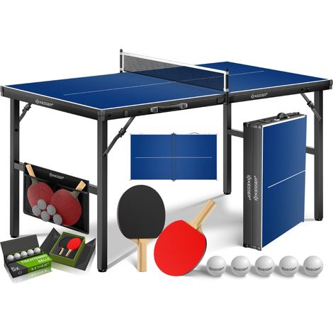 KESSER® mini mesa de ping-pong plegable, 153 x 76,5 cm - negro / azul (1/5)