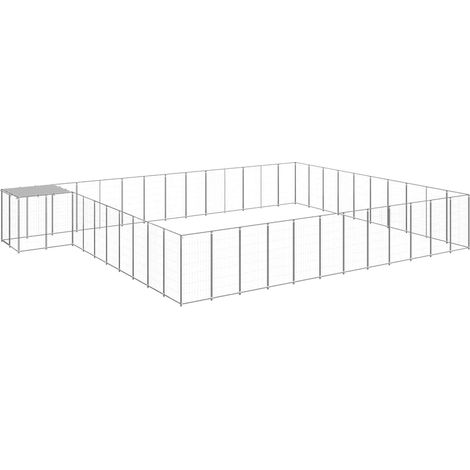 Maison Exclusive - Gabbia per Cani Argento 37,51 m² in Acciaio (1/5)