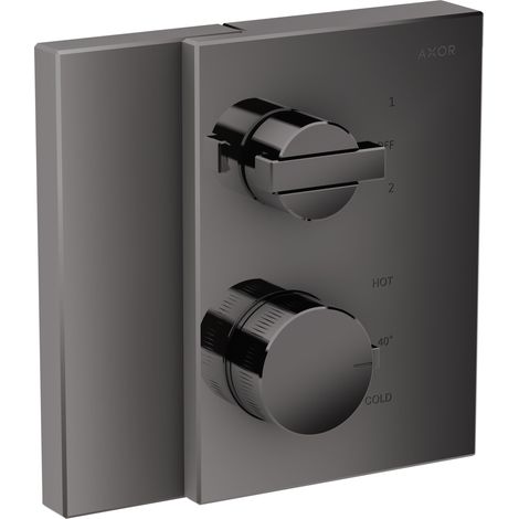 Kit de montage complet AXOR EDGE pour thermostat à montée/descente avec commande à bouton chromé (1/3)