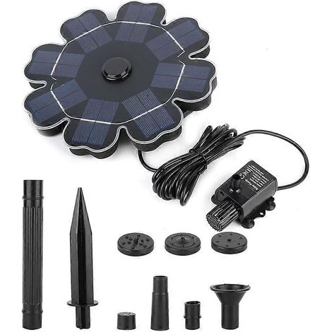 Pompe à eau submersible solaire suspendue pour bassins de jardin extérieurs (2,5 W, 8 V) (1/4)