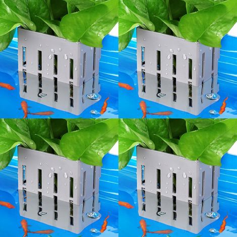 Borlech Set di 4 porta piante per acquario grigio (1/5)