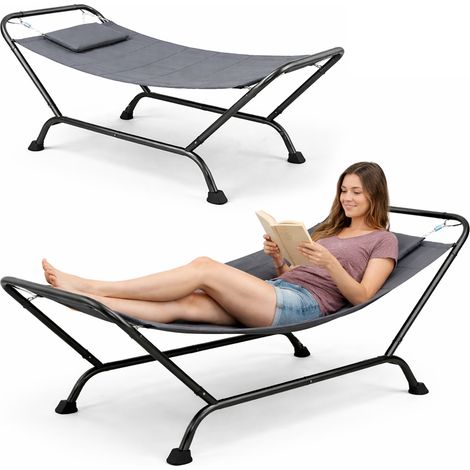 Amaca con Cuscino Grigia Struttura Resistente Antiscivolo e Seduta Ergonomica