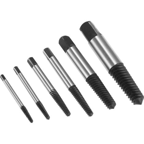 Kit d'extracteurs de vis et boulons cassés (6 pièces) avec forets de 3 à 22 mm (1/4)