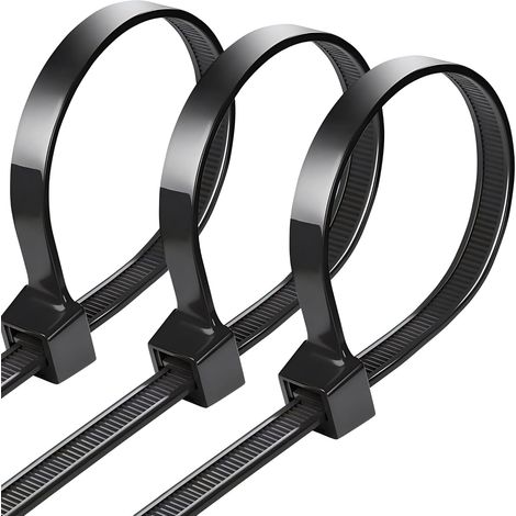 100 Collier de serrage, Noir, 500mm x 8mm, Résistant aux UV, Attache de câble, Intérieur et extérieur (1/5)