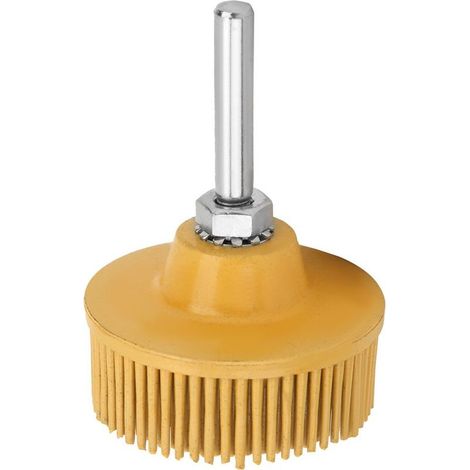 Disc to bristles of 2 inches, brush Abrasives in rubber emery, grinding wheel of polishing for the removal of burrs and of the rust, yellow (1/5)