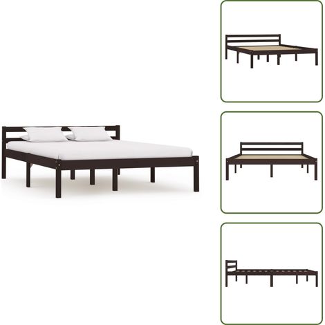Letto marrone scuro - vidaXL Giroletto senza Materasso Marrone Scuro 120x200 cm Legno Pino - Letto con doghe