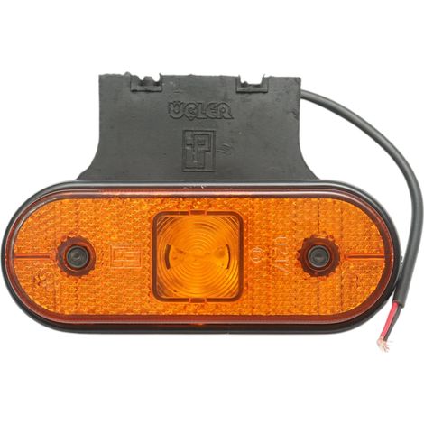 Luce di posizione laterale ovale a LED 24V gialla con supporto 118x46x19mm Breckner Germany (1/5)