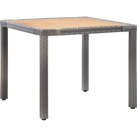 Ensemble à manger de jardin coussins 5pcs Mobilier de jardin Résine tressée Gris (1/5)