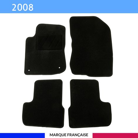 Tapis de voiture sur mesure pour Peugeot 2008 (2013-2019) – Lot de 4 pièces – Antidérapant AUTOGRIP® – Installation facile avec clips