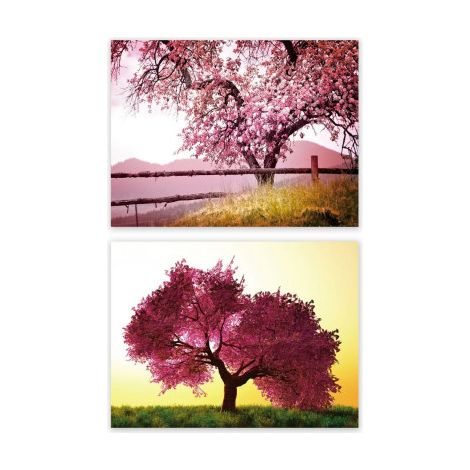 Set de 2 tableaux décoratifs photo Arbres en Fleurs - 60x80cm (1/4)