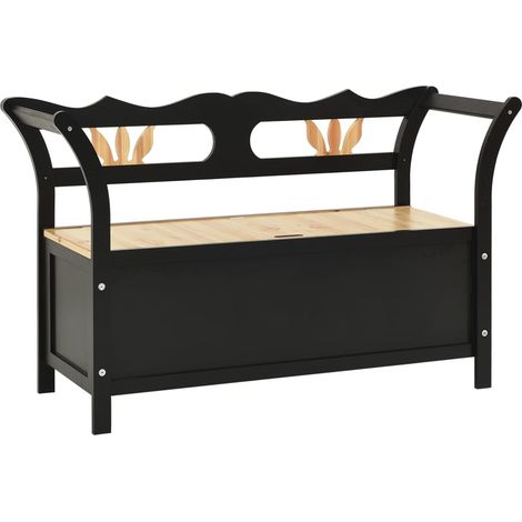 Banco banco 107 x 45 x 75,5 cm madera maciza de abeto negro 020010940