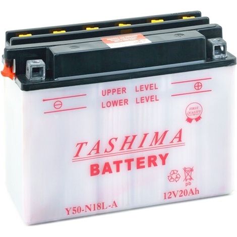 Batteria al Piombo Tashima Rinforzata per Trattorino e Veicoli Commerciali 12V, 20A. L: 205, P: 90, H: 162mm, + a Destra. (con Acido inclusa)