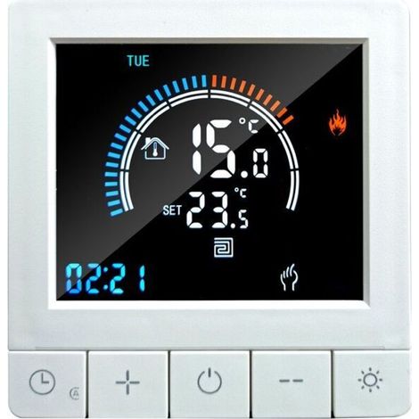 Thermostat intelligent Thermostat de chauffage Thermostat d'ambiance Thermostat de chauffage au sol électrique 16A blanc (1/4)