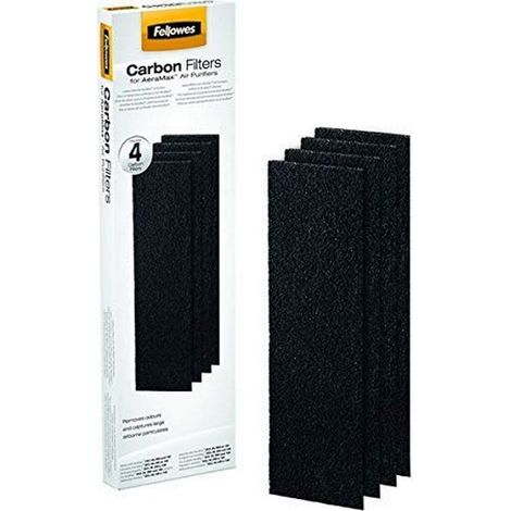 Fellowes 4 Filtri al Carbone per Purificatore d'Aria Aeramax DX5, Assorbe Odori e COV, Confezione da 4 Pezzi (1/4)