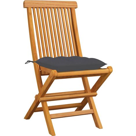 Maison Exclusive - Sillas plegables con cojines color antracita, (1/5)