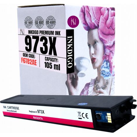 Inchiostro Inkdigo 973XL compatibile con HP PageWidePro452dn PageWidePro477dwt, certificato TÜV. (1/4)