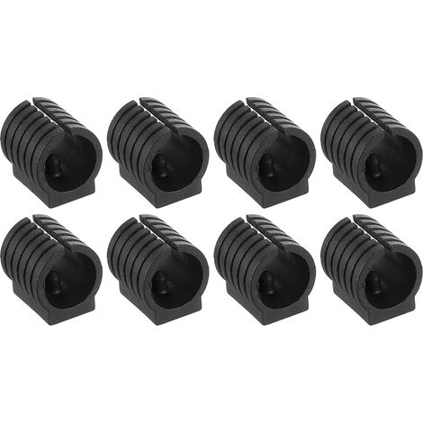 Rechange de 8 coques de chaise en plastique en forme de U, adaptée aux pieds de tubes de chaise ronds à une seule dent de 17-20mm de diamètre, pour protéger les sols et réduire les bruits, noire (1/5)