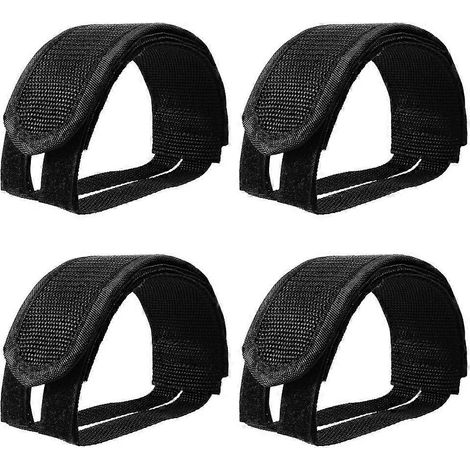 Sangles de pédales de vélo, 2 paires, pour vélo à pignon fixe, noires (1/5)