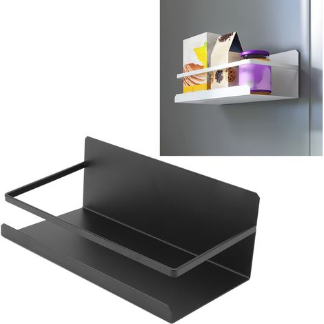 Étagère magnétique pour réfrigérateur, support de rangement latéral pour lave-linge et micro-ondes, modèle C, étagère magnétique simple couche pour réfrigérateur - Noir (1/5)
