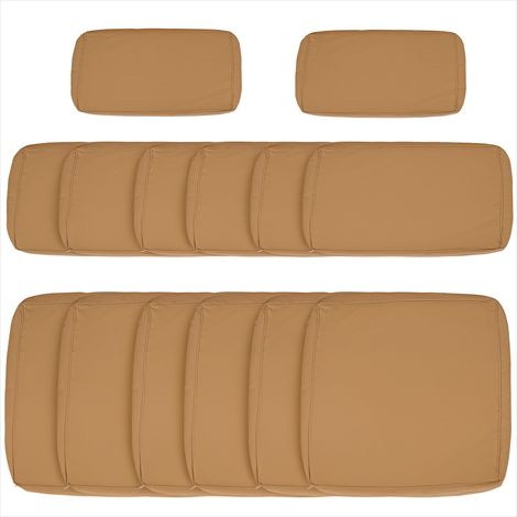 Housse de coussin extérieur en polyester marron lot de 14 (1/5)