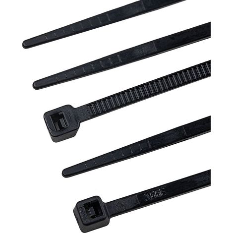 alca® Kabelbinder 2,5100mm 100 St. schwarz 8 kg Zugfestigkeit kurz UV-beständig für Innen- und Außen Kabelbefestigung Nylon temperaturbeständig
