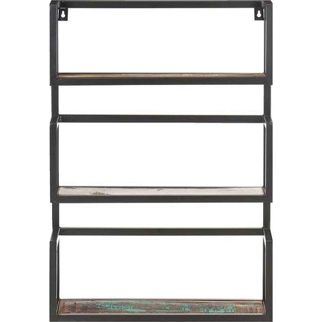 Maison Exclusive - Wandregal 60x20x85 cm Altholz Massiv (1/5)