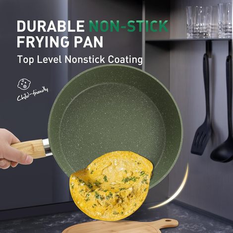 Kitchen Academy Topfset 30-teiliges Induktions-Kochgeschirr-Set mit Glasdeckeln und Granitbeschichtung inkl. Pfannen und Töpfe (Grün 30 tlg)