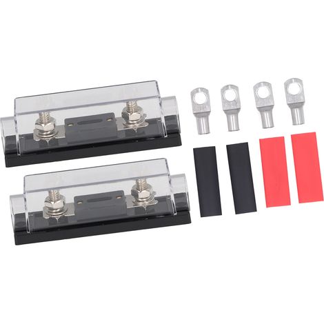 Kit de 2 porte-fusibles en alliage de cuivre 150 A 48 V, bloc de fusibles universel étanche pour autoradio (1/5)