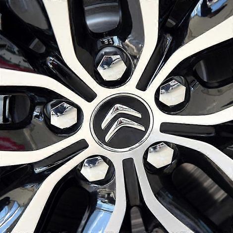 Ensemble de 4 garnitures de centre de roue (60 mm) pour Citroën C2. C3. C4. C5. C1. Elysée. GX. Picasso. Saxo. Cactus. DS3. DS4 et DS6.