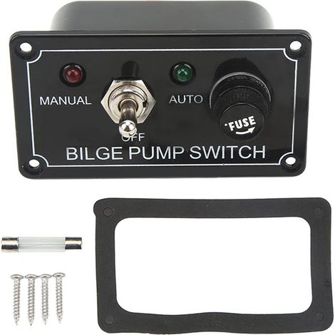 Interrupteur à bascule pour pompe de cale marine – Arrêt automatique + commande manuelle – Pour bateau, yacht et camping-car (1/5)