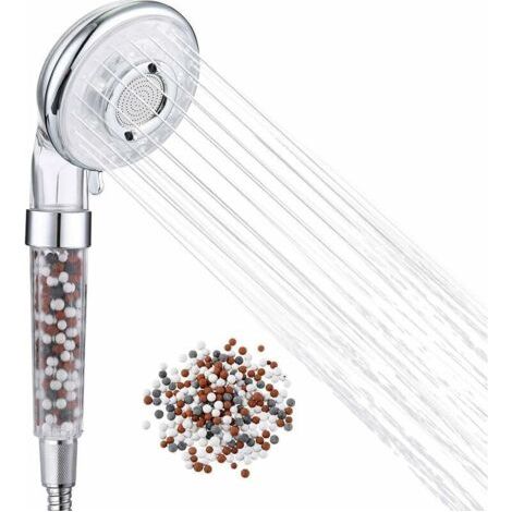 Soffione doccia anticalcare con filtro e 7 modalità di erogazione dell'acqua.