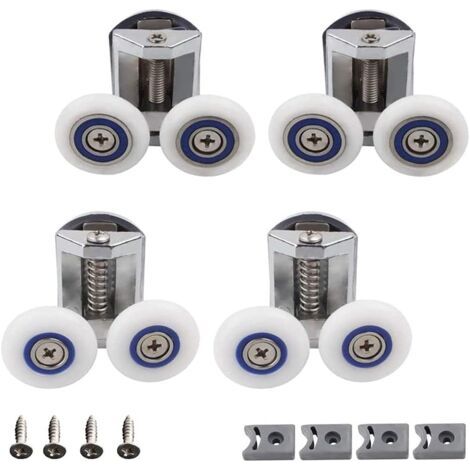 Shower door wheel, 4-piece shower double shower door wheel, shower door roller, bathroom shower cabin roller, can be used as a replacement for casters in the family bathroom (1/5)