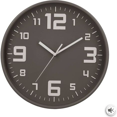 Pendule murale silencieuse Best Gris D 30 cm - Atmosphera - Pendule murale silencieuse Best Gris D 30 cm - Atmosphera (1/4)