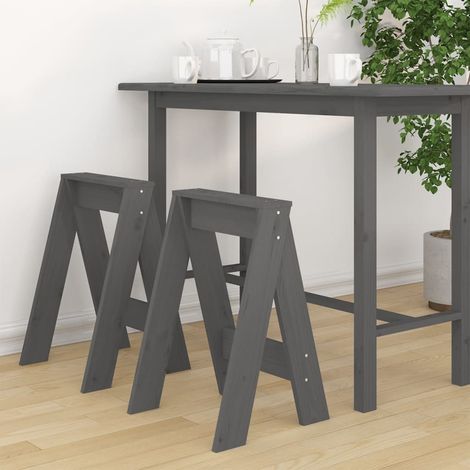 Lot de 2 Tabourets de bar,Chaises pour salle à manger,Salon gris 40x40x60 cm bois massif de pin -QS50291 (1/5)