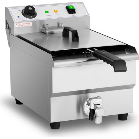 Friggitrice elettrica professionale da ristorante 13 litri 3.200 watt valvola di scarico zona fredda 140001781