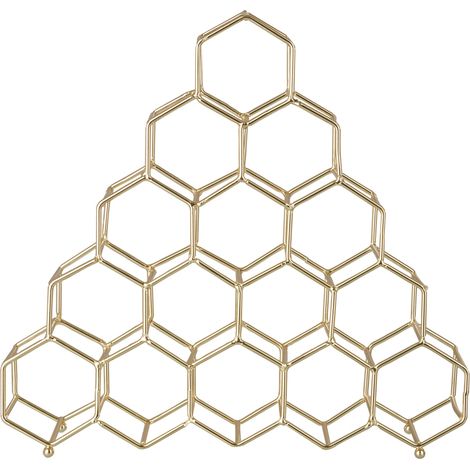 Premier Housewares Spice Rack / Racks With Gold Finish Free Standing Spices Rack Organizer Five Tier Metal Wire Hexagonal Design 7 x 22 x 25 (1/3)