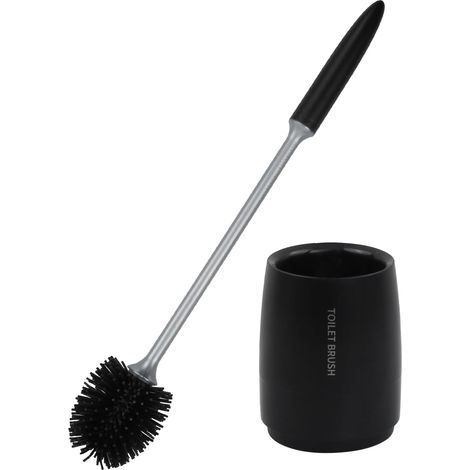Brosse Toilettes Silicone, Balayette WC, Balai WC avec Support à Séchage Rapide, Brosse Toilettes Manche Long pour Salle de Bain (1/5)