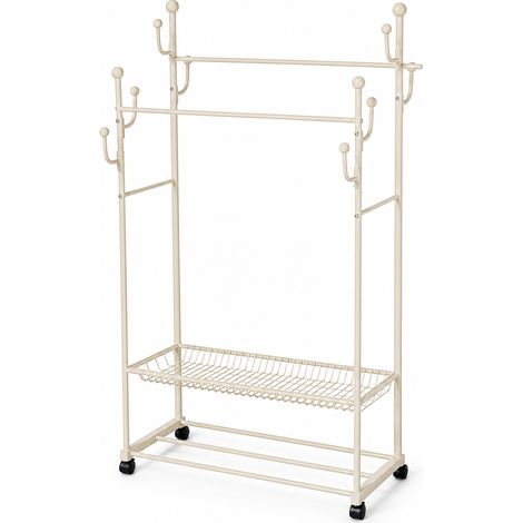 Mobile Multifunctional Cactus Coat Stand for Bedroom Living Room White 100 cm (1/5)