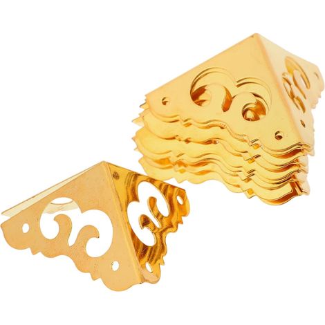 10 protège-coins décoratifs laiton style vintage pour boîtes (1/5)