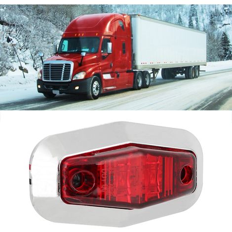 Lot de 10 feux de position latéraux rouges à 2 LED pour camions, clignotants et feux de gabarit (1/5)