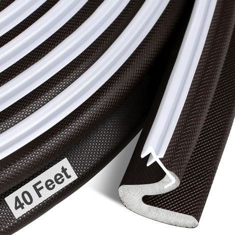 Joint d'étanchéité extra-long pour fente de porte, adapté aux grands espaces et facile à installer (12 m, brun) (1/5)