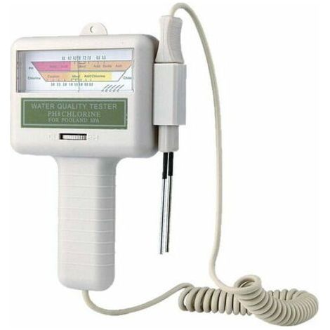 Testeur de qualité de l'eau pour piscine – Analyseur pH et chlore résiduel – Plage de mesure 1,2-1,7 ppm – Résolution 0,01