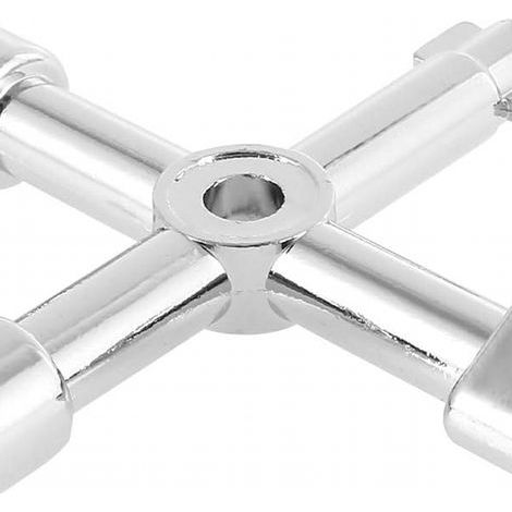 Clé à clé-électrique réservoir de gaz d'eau armoire à pharmacie déverrouiller clé croix triangle clé multifonctionnelle pratique clé (argent,1pc) (1/5)
