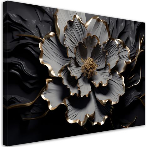 Tableau sur toile Fleur de lotus abstraite glamour AI 100x70 (1/5)